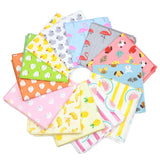 ZONFAZ Cartoon Cotton Handkerchief Cute Animal Fruit Pocket Square