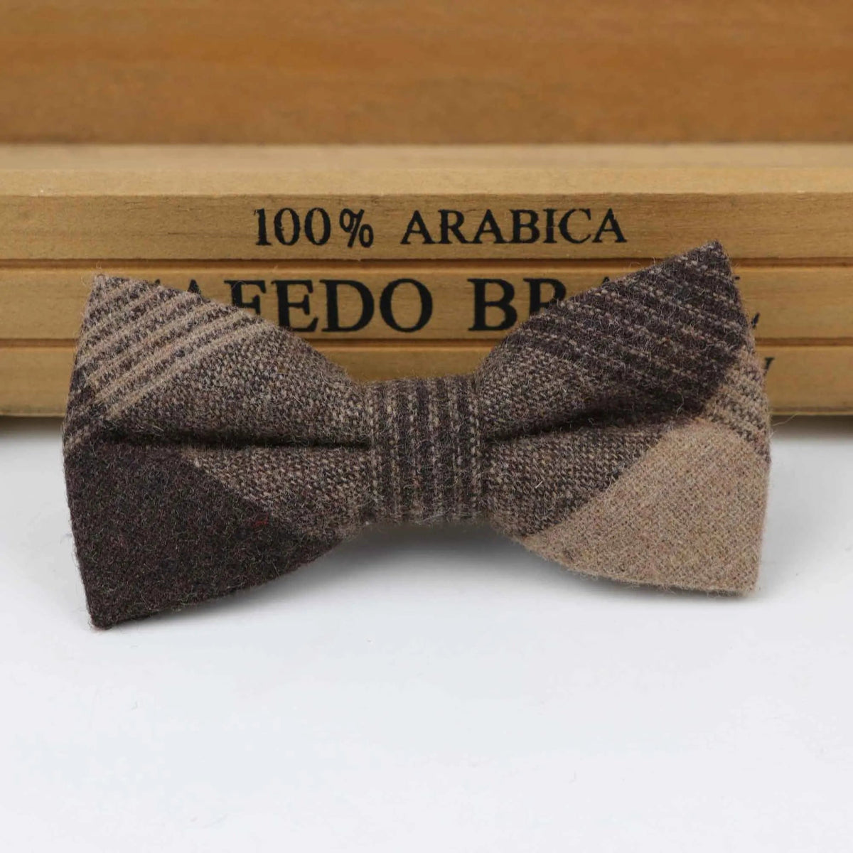 ZONFAZ Children Wool Bow Tie Boys Warm Striped Bowtie