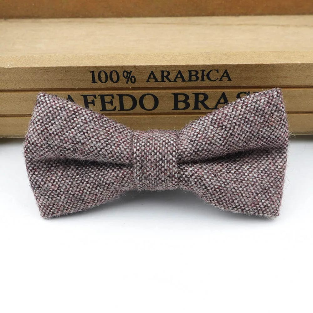 ZONFAZ Children Wool Bow Tie Boys Warm Striped Bowtie