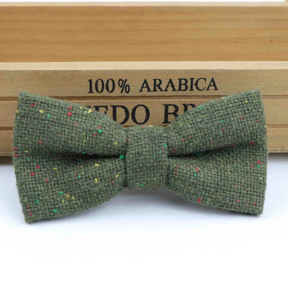 ZONFAZ Children Wool Bow Tie Boys Warm Striped Bowtie