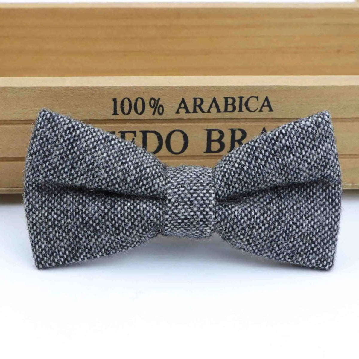 ZONFAZ Children Wool Bow Tie Boys Warm Striped Bowtie