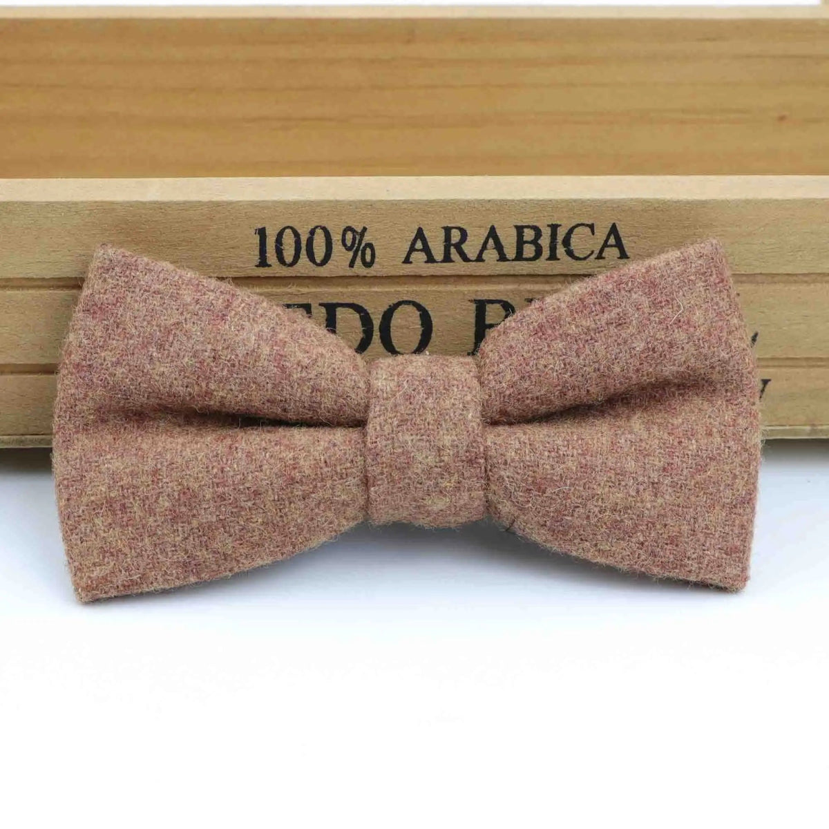 ZONFAZ Children Wool Bow Tie Boys Warm Striped Bowtie