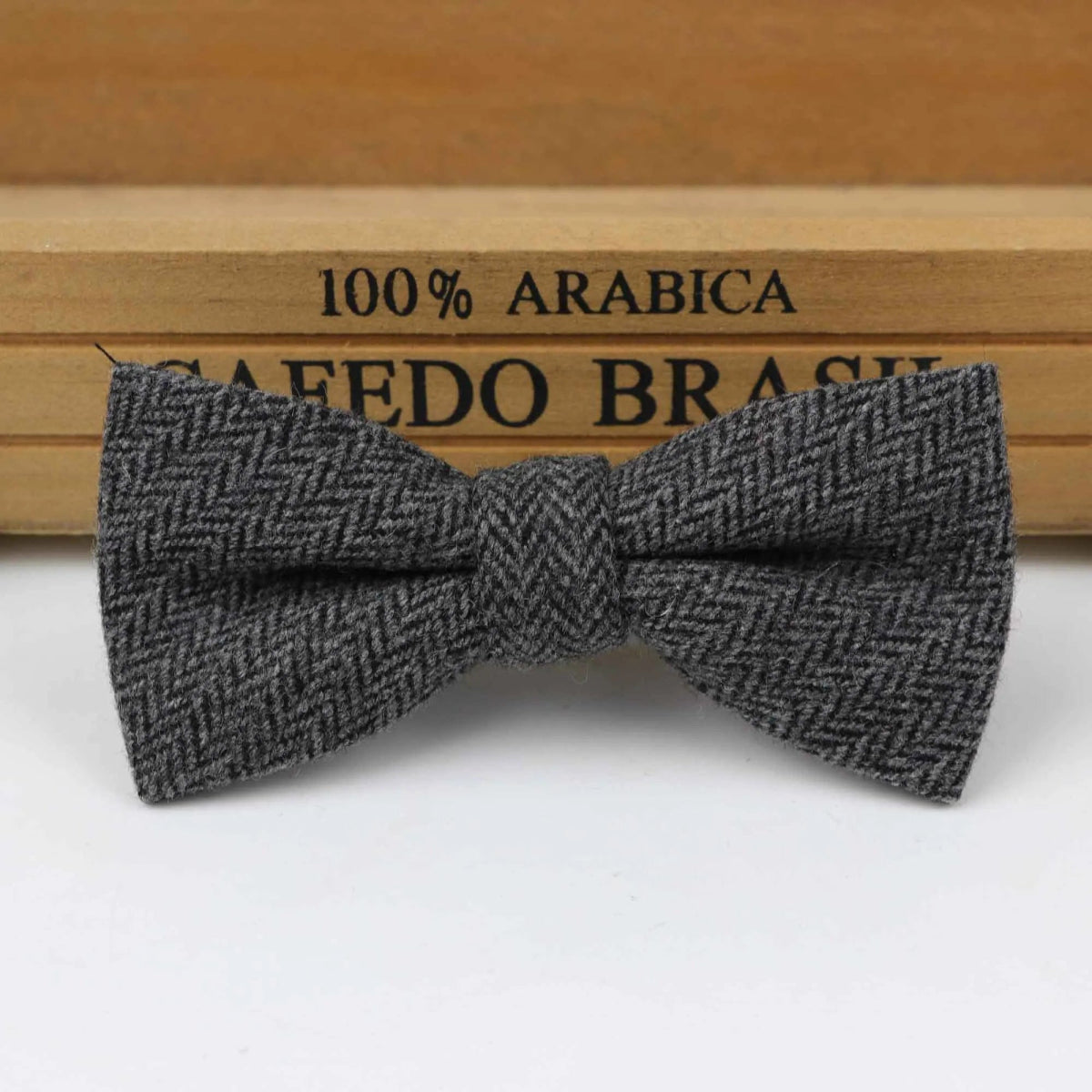 ZONFAZ Children Wool Bow Tie Boys Warm Striped Bowtie