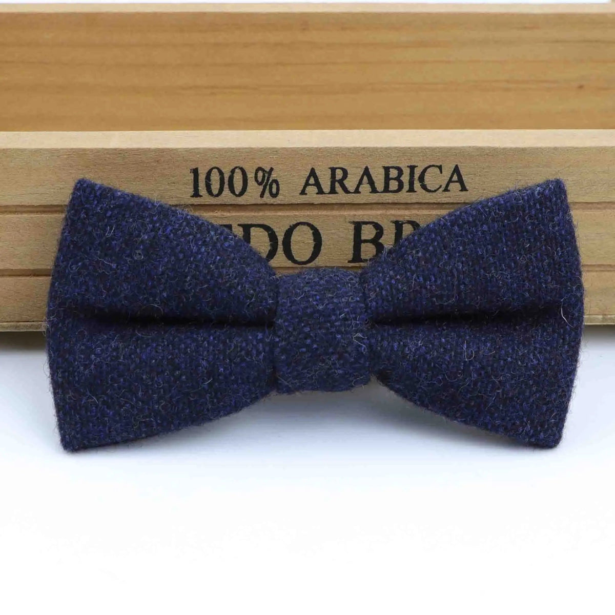 ZONFAZ Children Wool Bow Tie Boys Warm Striped Bowtie