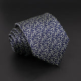 ZONFAZ Classic Blue Striped Business Formal Silk Necktie 8cm Width