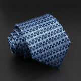 ZONFAZ Classic Blue Striped Business Formal Silk Necktie 8cm Width