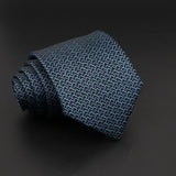 ZONFAZ Classic Blue Striped Business Formal Silk Necktie 8cm Width