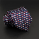 ZONFAZ Classic Blue Striped Business Formal Silk Necktie 8cm Width