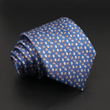 ZONFAZ Classic Blue Striped Business Formal Silk Necktie 8cm Width