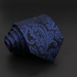 ZONFAZ Classic Blue Striped Business Formal Silk Necktie 8cm Width