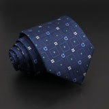 ZONFAZ Classic Blue Striped Business Formal Silk Necktie 8cm Width