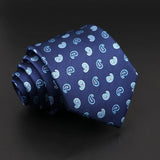 ZONFAZ Classic Blue Striped Business Formal Silk Necktie 8cm Width