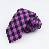 ZONFAZ Classic Colorful Cotton Striped Necktie for Men Women 6cm Width