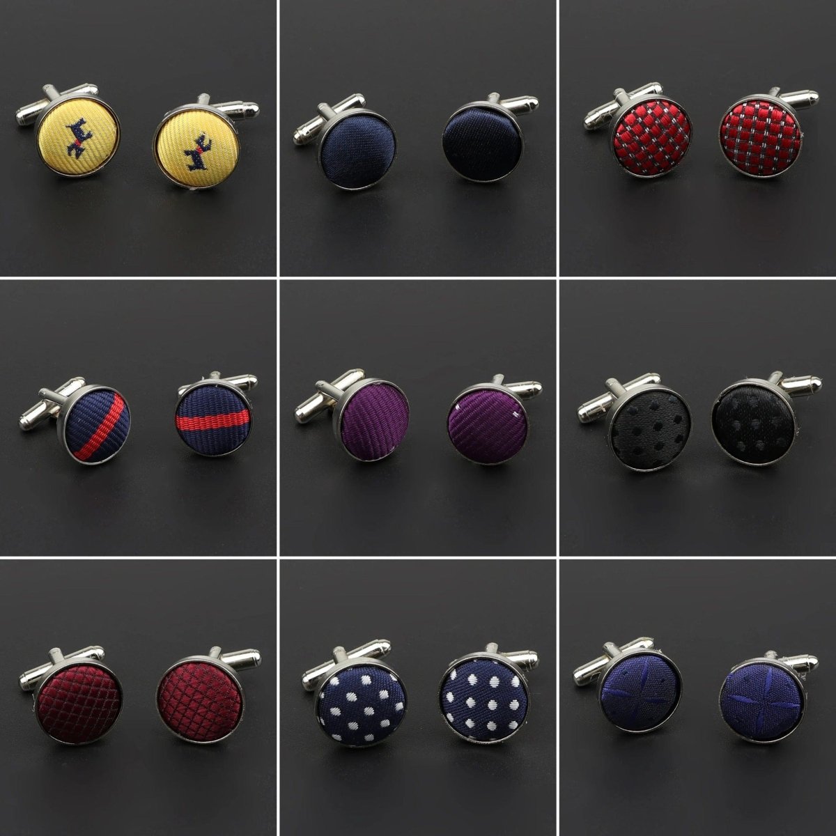 ZONFAZ Classic Dots Solid Cufflink For Mens Cuff Buttons