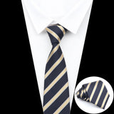 ZONFAZ Classic Formal Silk Necktie For Man Business Standard Striped Tie