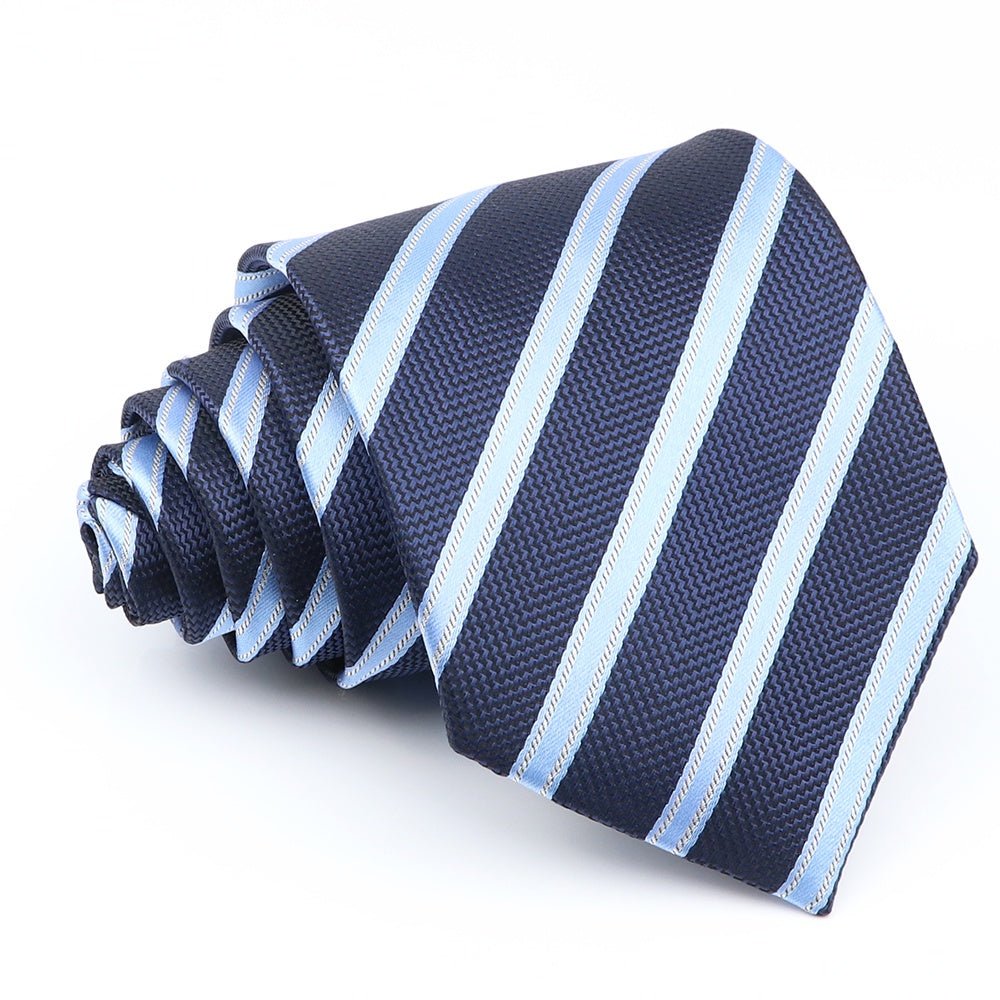 ZONFAZ Classic Formal Silk Necktie For Man Business Standard Striped Tie