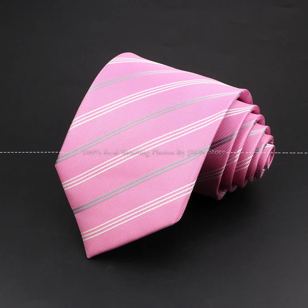 ZONFAZ Classic Men's Fashion Striped Silk Ties For Formal Business Luxury Wedding Party Neckties