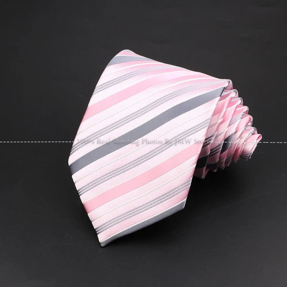 ZONFAZ Classic Men's Fashion Striped Silk Ties For Formal Business Luxury Wedding Party Neckties