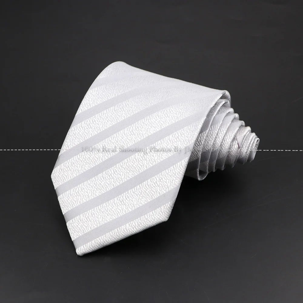 ZONFAZ Classic Men's Fashion Striped Silk Ties For Formal Business Luxury Wedding Party Neckties