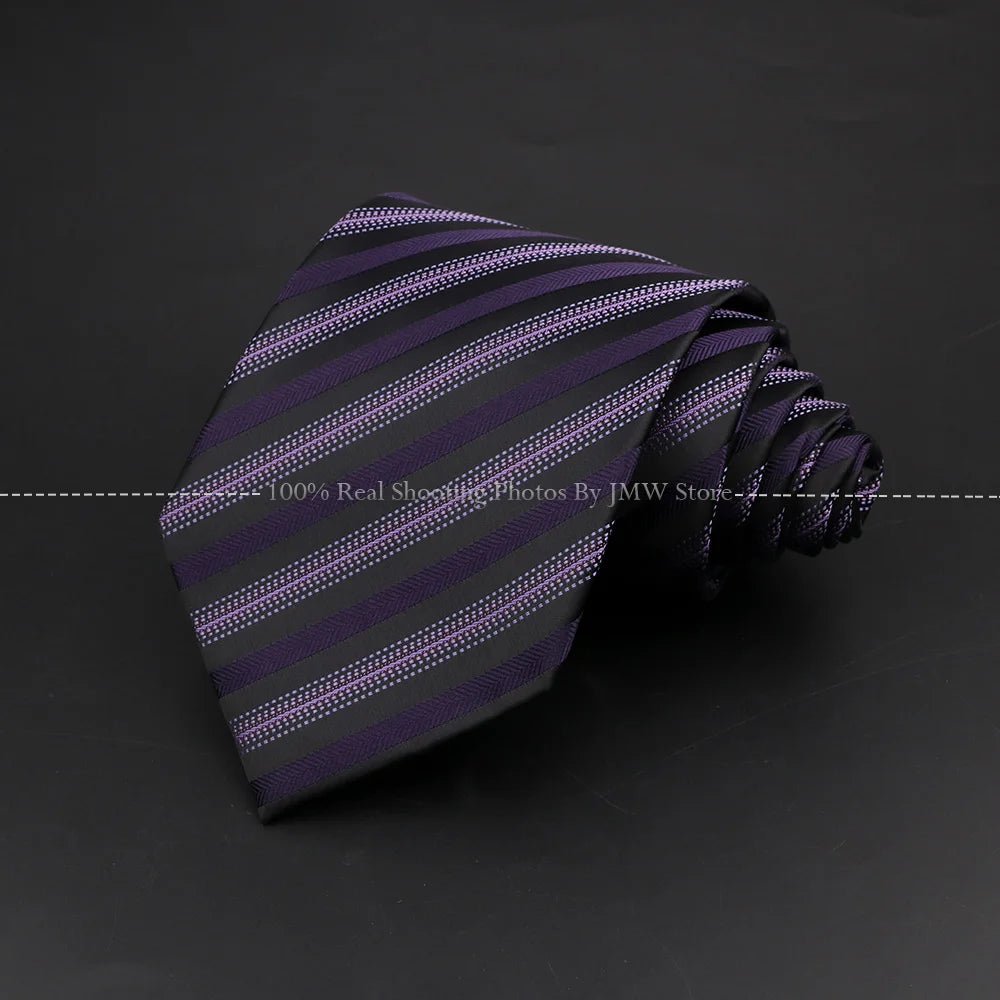 ZONFAZ Classic Men's Fashion Striped Silk Ties For Formal Business Luxury Wedding Party Neckties