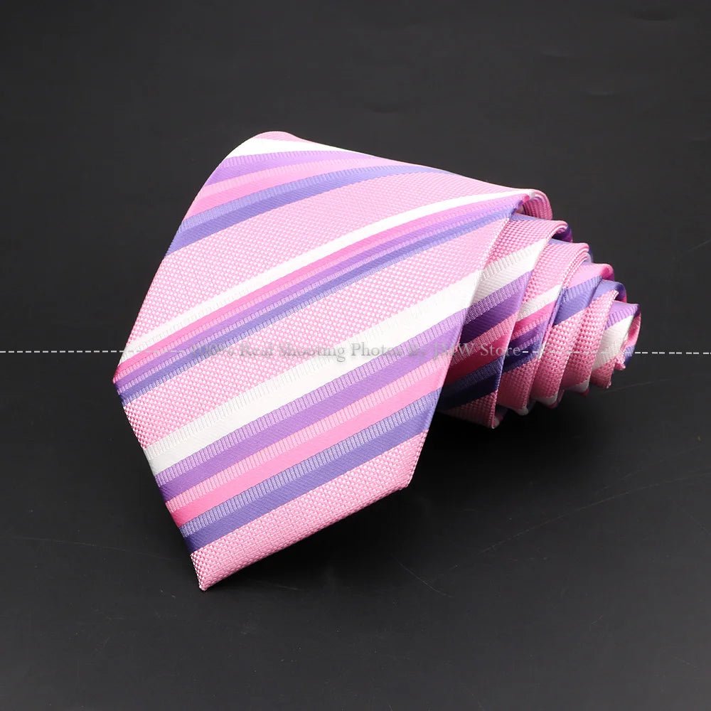 ZONFAZ Classic Men's Fashion Striped Silk Ties For Formal Business Luxury Wedding Party Neckties