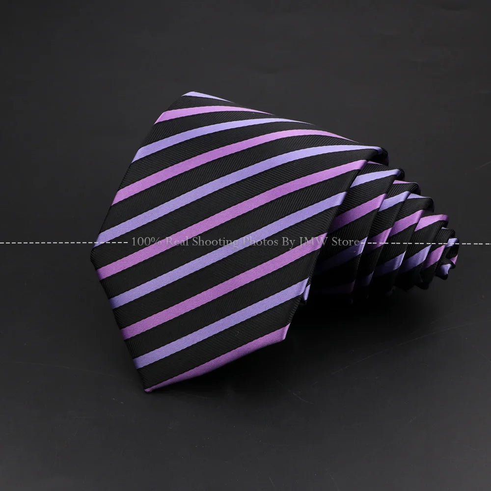 ZONFAZ Classic Men's Fashion Striped Silk Ties For Formal Business Luxury Wedding Party Neckties