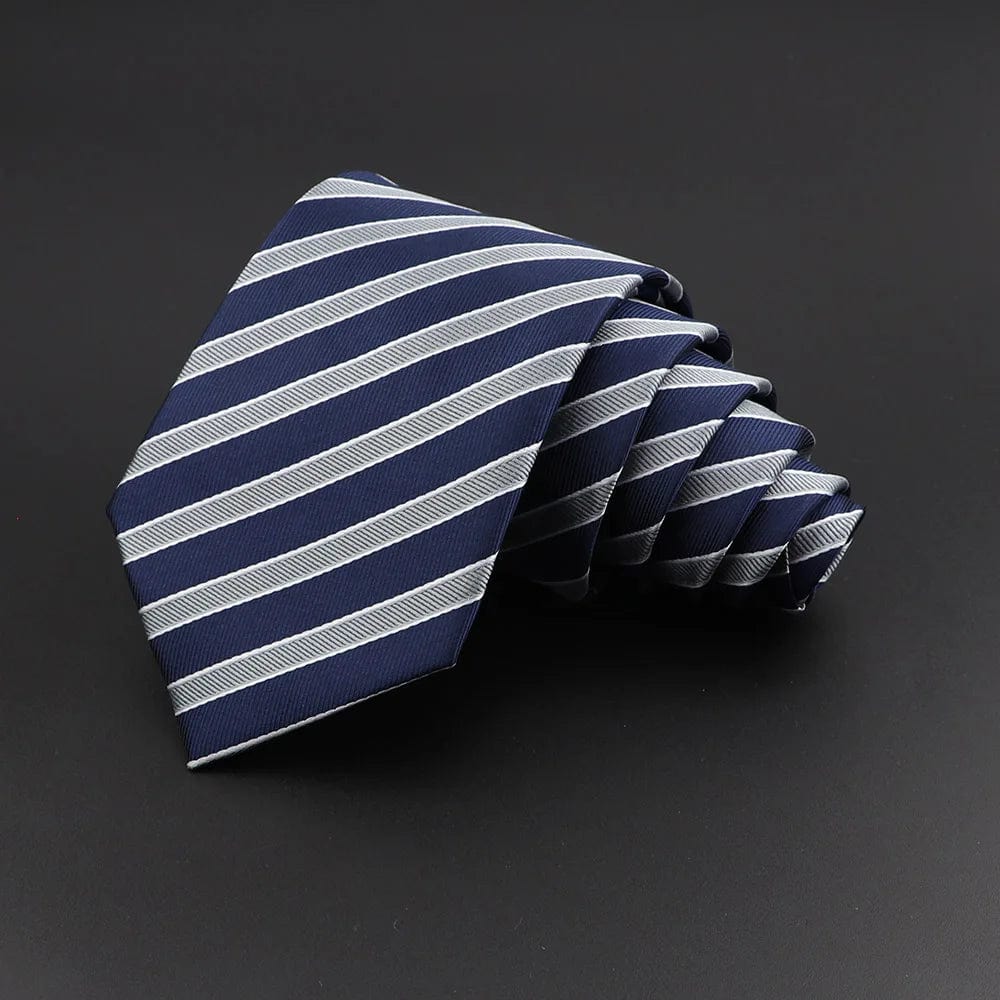 ZONFAZ Classic Silk Plaid Ties for Men Formal Business Striped Tie 8cm Width