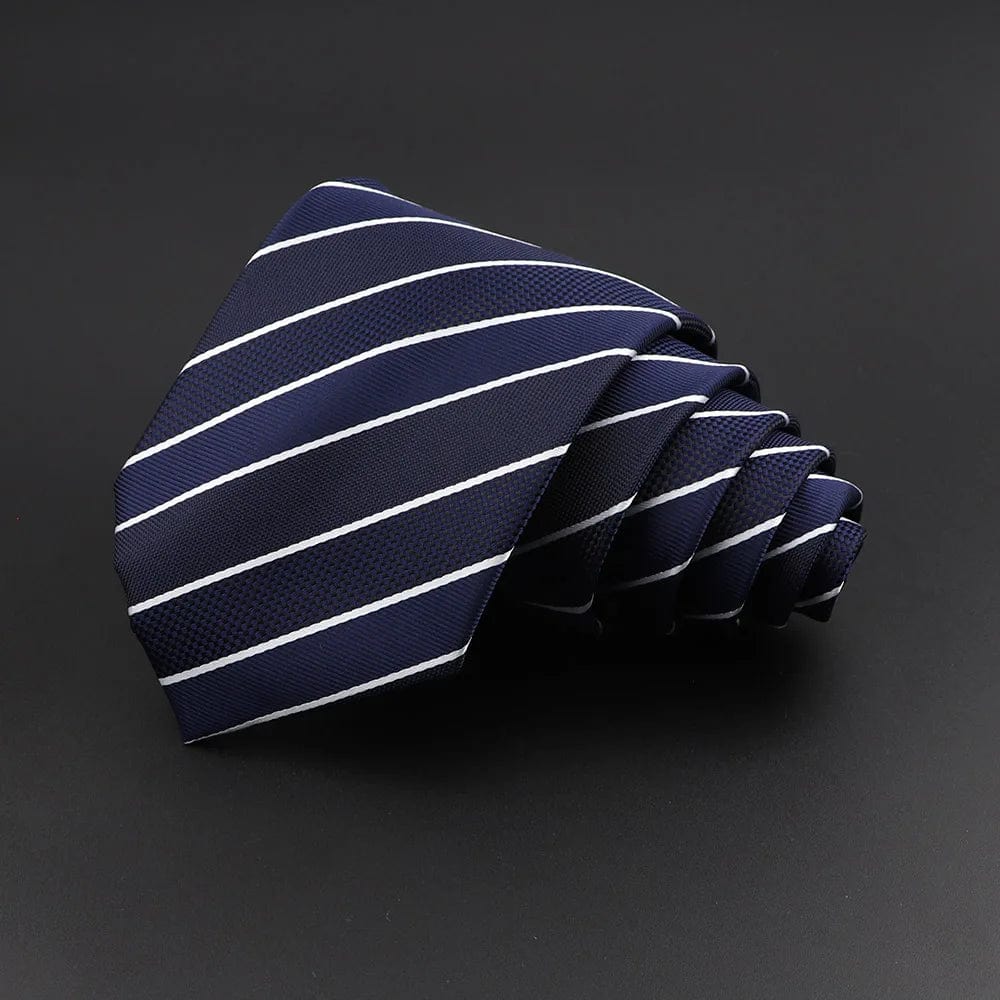 ZONFAZ Classic Silk Plaid Ties for Men Formal Business Striped Tie 8cm Width