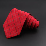 ZONFAZ Classic Silk Plaid Ties for Men Formal Business Striped Tie 8cm Width