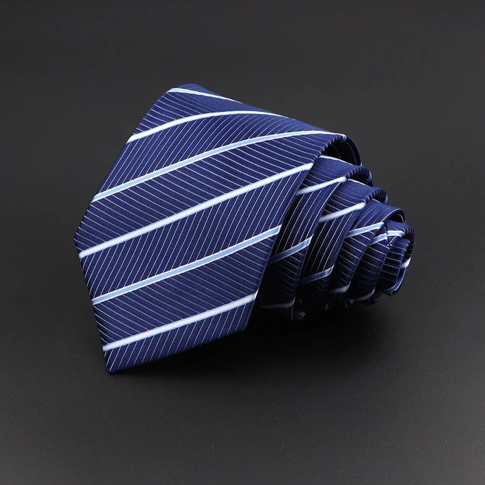 ZONFAZ Classic Silk Plaid Ties for Men Formal Business Striped Tie 8cm Width