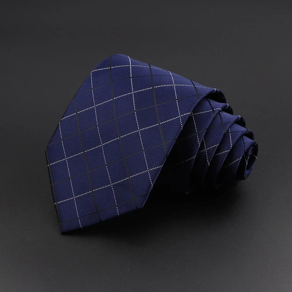 ZONFAZ Classic Silk Plaid Ties for Men Formal Business Striped Tie 8cm Width