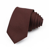 ZONFAZ Classic Skinny Plaid Silk Ties for Men Solid Color Wedding Ties