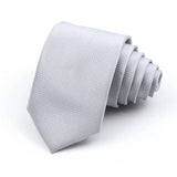 ZONFAZ Classic Skinny Plaid Silk Ties for Men Solid Color Wedding Ties