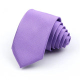 ZONFAZ Classic Skinny Plaid Silk Ties for Men Solid Color Wedding Ties