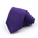 ZONFAZ Classic Skinny Plaid Silk Ties for Men Solid Color Wedding Ties