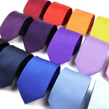 ZONFAZ Classic Solid Color Silk Ties For Men Neckties 8cm Width