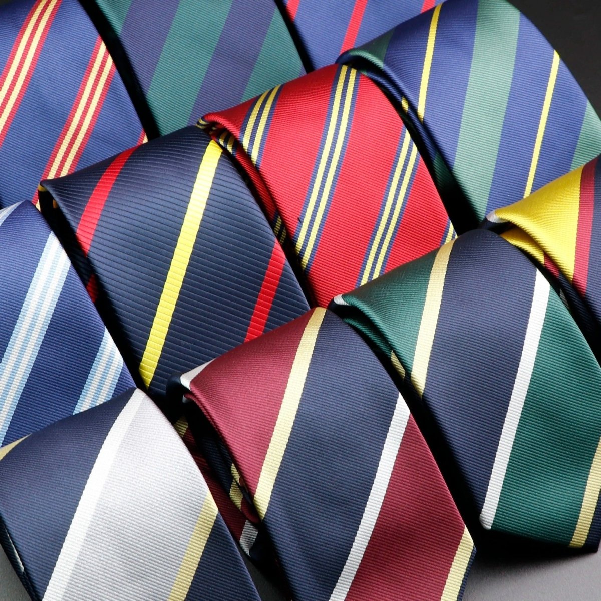 ZONFAZ Classic Striped Red Blue Green Ties