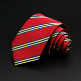 ZONFAZ Classic Striped Red Blue Green Ties