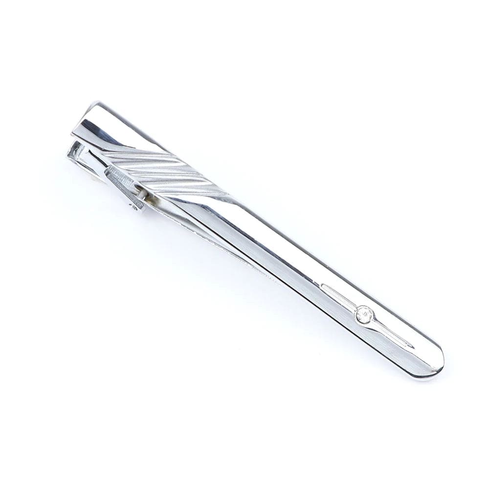 ZONFAZ Classical Silver Tie Clips Men's Metal Necktie Bar Dress Shirts Tie Pin For Wedding Ceremony Carving