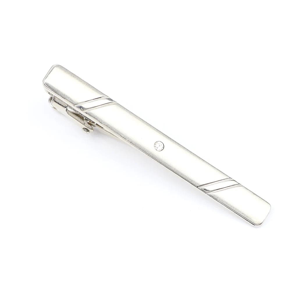 ZONFAZ Classical Silver Tie Clips Men's Metal Necktie Bar Dress Shirts Tie Pin For Wedding Ceremony Carving