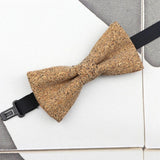 ZONFAZ Cork Wood Bow Ties Novelty Handmade Wooden Bowtie for Parent - Child