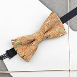 ZONFAZ Cork Wood Bow Ties Novelty Handmade Wooden Bowtie for Parent - Child