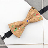 ZONFAZ Cork Wood Bow Ties Novelty Handmade Wooden Bowtie for Parent - Child