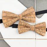 ZONFAZ Cork Wood Bow Ties Novelty Handmade Wooden Bowtie for Parent - Child