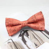 ZONFAZ Cork Wood Bow Ties Novelty Handmade Wooden Bowtie for Parent - Child