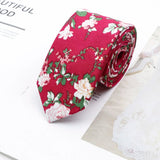 ZONFAZ Cotton Floral Neckties For Men Slim Flower Ties 6cm Width