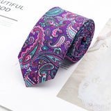 ZONFAZ Cotton Floral Neckties For Men Slim Flower Ties 6cm Width