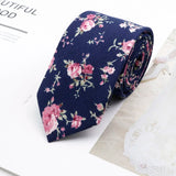 ZONFAZ Cotton Floral Neckties For Men Slim Flower Ties 6cm Width