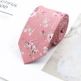 ZONFAZ Cotton Floral Neckties For Men Slim Flower Ties 6cm Width