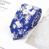 ZONFAZ Cotton Floral Neckties For Men Slim Flower Ties 6cm Width